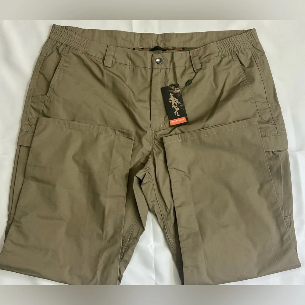 FREE SOLDIER Men's Water Resistant Pants Relaxed Tactical Cargo Pants Size:46x30 - Picture 14 of 16